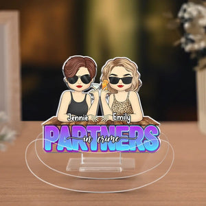 Partners In Crime - Bestie Personalized Custom Acrylic Shaking Stand - Gift For Best Friends, BFF, Sisters