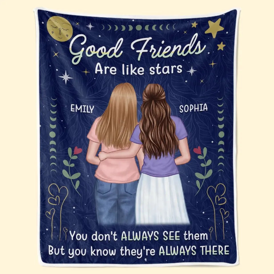 The Friend Of My Heart - Bestie Personalized Custom Blanket - Gift For Best Friends, BFF, Sisters