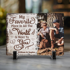 Custom Photo I Need You - Couple Personalized Custom Rectangle Shaped Stone With Stand - Gift For Husband Wife, Anniversary