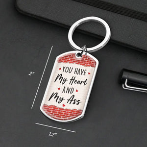 My Favorite Love Story Is Ours - Couple Personalized Custom Keychain - Gift For Husband Wife, Anniversary