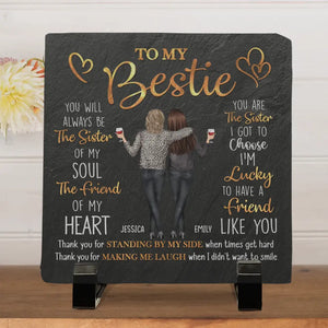 I'm Lucky To Have A Friend Like You - Bestie Personalized Custom Square Shaped Stone With Stand - Gift For Best Friends, BFF, Sisters