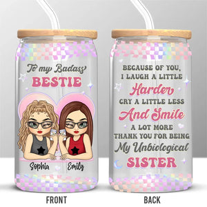 I Love My Crazy Y2K Girl - Bestie Personalized Custom Glass Cup, Iced Coffee Cup - Gift For Best Friends, BFF, Sisters