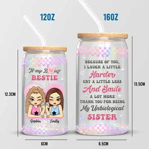 I Love My Crazy Y2K Girl - Bestie Personalized Custom Glass Cup, Iced Coffee Cup - Gift For Best Friends, BFF, Sisters