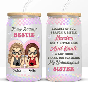 I Love My Crazy Y2K Girl - Bestie Personalized Custom Glass Cup, Iced Coffee Cup - Gift For Best Friends, BFF, Sisters