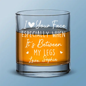 Your Face Is A Work Of Art - Couple Personalized Custom Whiskey Glass - Gift For Husband Wife, Anniversary