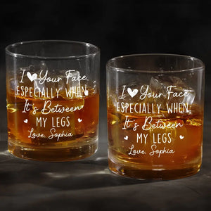 Your Face Is A Work Of Art - Couple Personalized Custom Whiskey Glass - Gift For Husband Wife, Anniversary