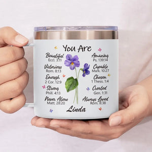 A Friend Is One Soul Abiding In Two Bodies - Bestie Personalized Custom 14oz Stainless Steel Tumbler With Handle - Gift For Best Friends, BFF, Sisters