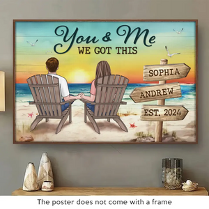 I Need You Like A Heart Needs A Beat - Couple Personalized Custom Horizontal Poster - Gift For Husband Wife, Anniversary