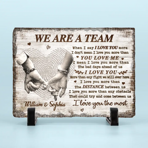 I Love You The Most - Couple Personalized Custom Rectangle Shaped Stone With Stand - Gift For Husband Wife, Anniversary