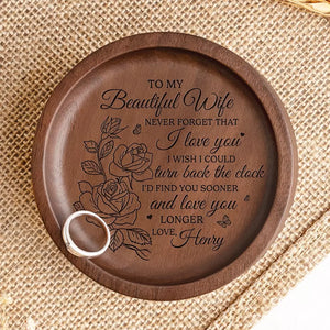 At The Touch Of Love, Everyone Becomes A Poet - Couple Personalized Custom Wooden Jewelry Dish - Gift For Husband Wife, Anniversary