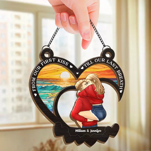 The Best Love Is The Kind That Awakens The Soul - Couple Personalized Window Hanging Suncatcher - Gift For Husband Wife, Anniversary