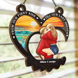 The Best Love Is The Kind That Awakens The Soul - Couple Personalized Window Hanging Suncatcher - Gift For Husband Wife, Anniversary