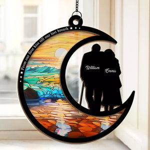 Our Starry Nights Side By Side - Couple Personalized Window Hanging Suncatcher - Gift For Husband Wife, Anniversary