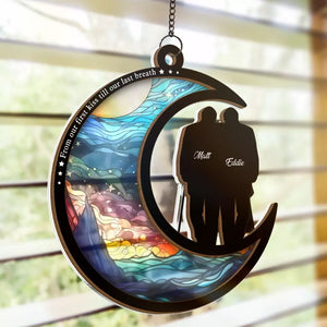 Our Starry Nights Side By Side - Couple Personalized Window Hanging Suncatcher - Gift For Husband Wife, Anniversary