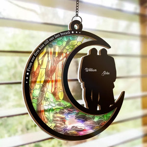 Our Starry Nights Side By Side - Couple Personalized Window Hanging Suncatcher - Gift For Husband Wife, Anniversary