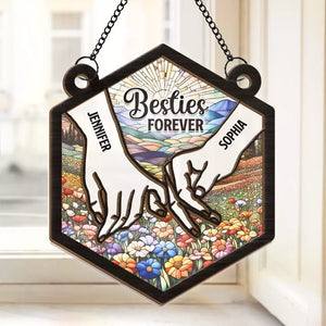 A Best Friend Is A Second Self - Bestie Personalized Window Hanging Suncatcher - Gift For Best Friends, BFF, Sisters