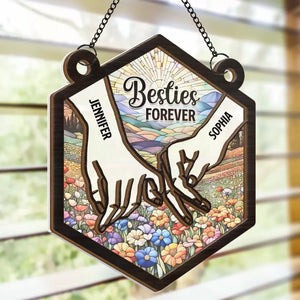 A Best Friend Is A Second Self - Bestie Personalized Window Hanging Suncatcher - Gift For Best Friends, BFF, Sisters