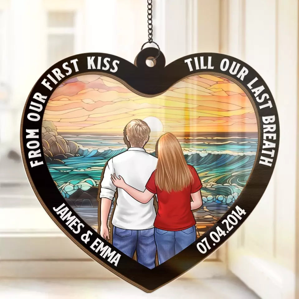 My Favorite Love Story Is Ours - Couple Personalized Window Hanging Suncatcher - Gift For Husband Wife, Anniversary