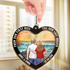 My Favorite Love Story Is Ours - Couple Personalized Window Hanging Suncatcher - Gift For Husband Wife, Anniversary