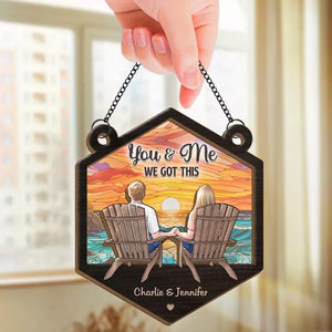 One Thing I’ve Tried But Can’t Hide, Is My Love For You - Couple Personalized Window Hanging Suncatcher - Gift For Husband Wife, Anniversary