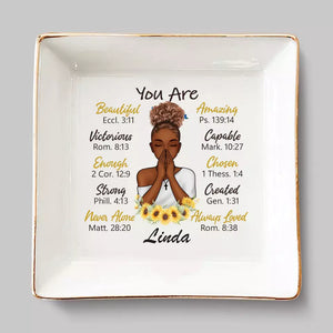 Praying For Your Strength And Comfort - Bestie Personalized Custom Jewelry Dish - Gift For Best Friends, BFF, Sisters