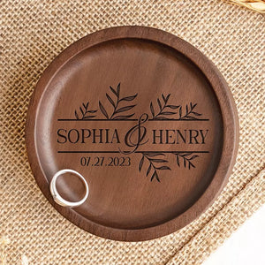 Save The Day - Couple Personalized Custom Wooden Jewelry Dish - Gift For Husband Wife, Anniversary