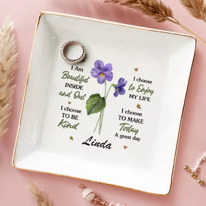 Every Flower Is A Soul Blossoming In Nature - Bestie Personalized Custom Jewelry Dish - Gift For Best Friends, BFF, Sisters