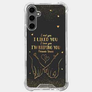 Your Hand Fits Perfectly In Mine - Couple Personalized Custom Clear Phone Case - Gift For Husband Wife, Anniversary