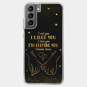 Your Hand Fits Perfectly In Mine - Couple Personalized Custom Clear Phone Case - Gift For Husband Wife, Anniversary