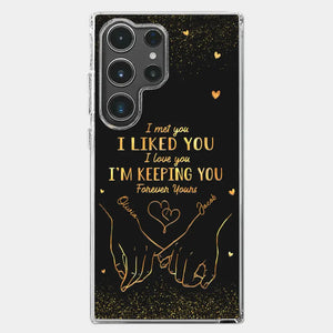 Your Hand Fits Perfectly In Mine - Couple Personalized Custom Clear Phone Case - Gift For Husband Wife, Anniversary