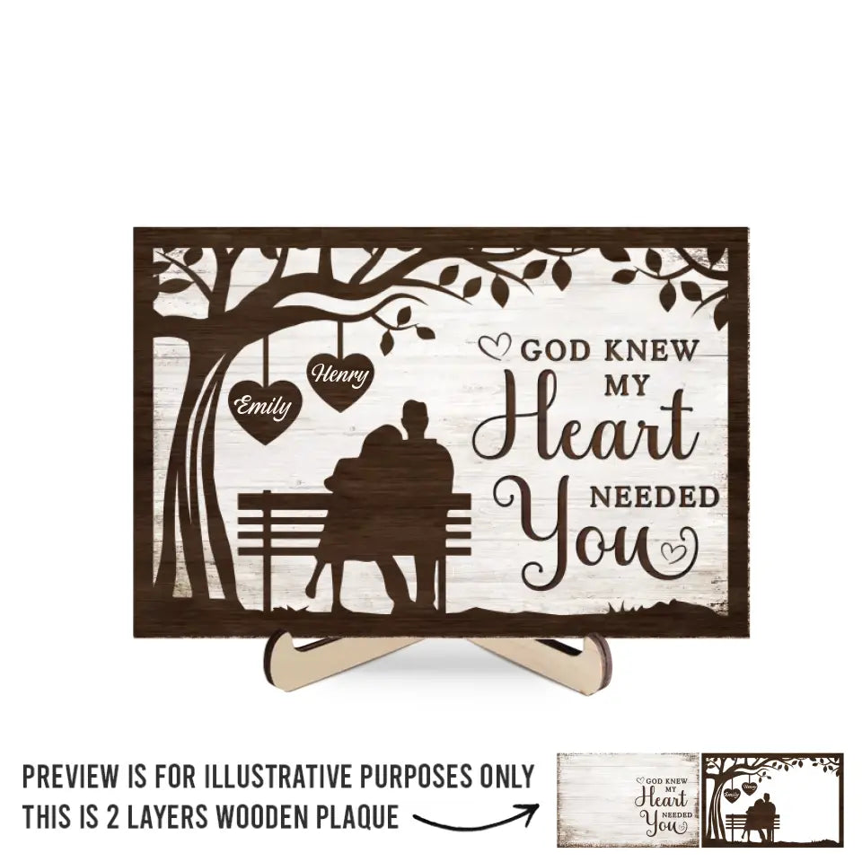 You Will Forever By My Always AMZ - Couple Personalized Custom 2-Layered Wooden Plaque With Stand - New Arrival, House Warming Gift For Husband Wife, Anniversary