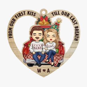 Every Christmas, I Fall In Love With You All Over Again - Couple Personalized Custom Ornament - Wood Custom Shaped - Christmas Gift For Husband Wife, Anniversary