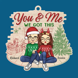 Santa Brought Me A Christmas Angel, And It Was You - Couple Personalized Custom Ornament - Wood Custom Shaped - Christmas Gift For Husband Wife, Anniversary