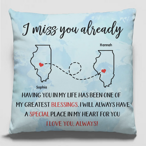 Distance Only Separates Our Bodies, Not Our Souls - Bestie Personalized Custom Pillow - Gift For Best Friends, BFF, Sisters