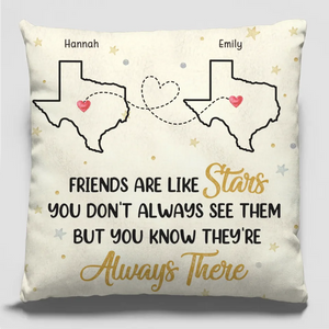 Distance Is Nothing For Two Souls That Connect - Bestie Personalized Custom Pillow - Gift For Best Friends, BFF, Sisters