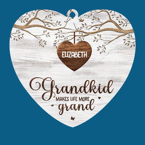 Grandma's Love Is Forever In Bloom - Family Personalized Custom Ornament - Wood Custom Shaped - Christmas Gift For Grandma