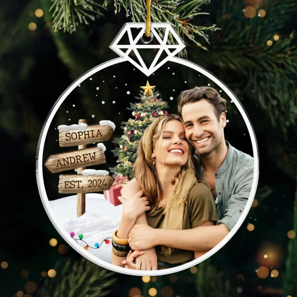 Custom Photo I Love You From Head To Mistletoe - Couple Personalized Custom Ornament - Acrylic Custom Shaped - Christmas Gift For Husband Wife, Anniversary