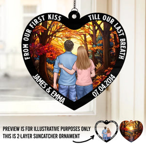 My Favorite Love Story Is Ours - Couple Personalized Window Hanging Suncatcher - Gift For Husband Wife, Anniversary