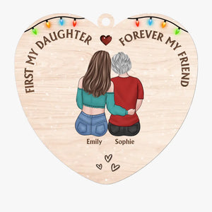 The Love Between A Mother And Daughter Is Infinite - Family Personalized Custom Ornament - Wood Custom Shaped - Christmas Gift For Mom, Daughter