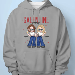 Galentine Gang - Bestie Personalized Custom Unisex T-shirt, Premium T-shirt, Hoodie - Valentine Gift For Best Friends, BFF, Sisters