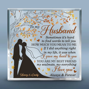 Never Forget That I Love You - Couple Personalized Custom Square Shaped Acrylic Plaque - Gift For Husband Wife, Anniversary