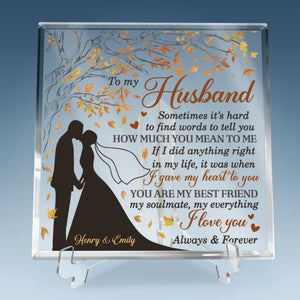 Never Forget That I Love You - Couple Personalized Custom Square Shaped Acrylic Plaque - Gift For Husband Wife, Anniversary