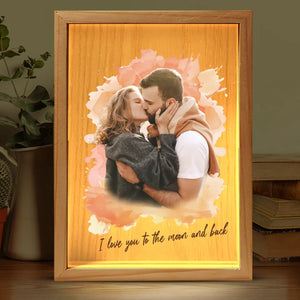 Custom Photo Home Is Wherever I'm With You - Couple Personalized Custom Frame Light Box - Gift For Husband Wife, Anniversary