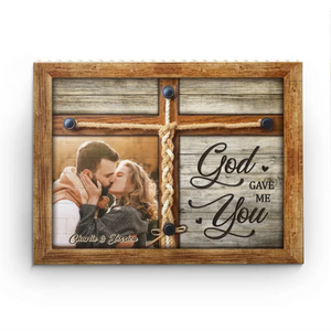 Custom Photo God Gave Me You - Couple Personalized Custom Horizontal Rectangle Shaped Building Brick Blocks - Gift For Husband Wife, Anniversary