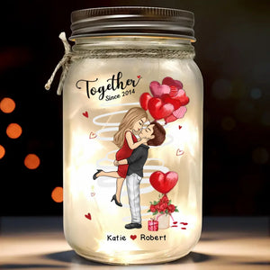 You Are My Today And All Of My Tomorrows - Couple Personalized Custom Mason Jar Light - Gift For Couple, Husband Wife, Anniversary