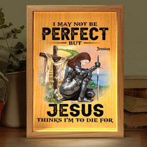 All For Jesus Even I May Not Be Perfect - Family Personalized Custom Frame Light Box - Gift For Yourself, Best Friends, Siblings, Family Members