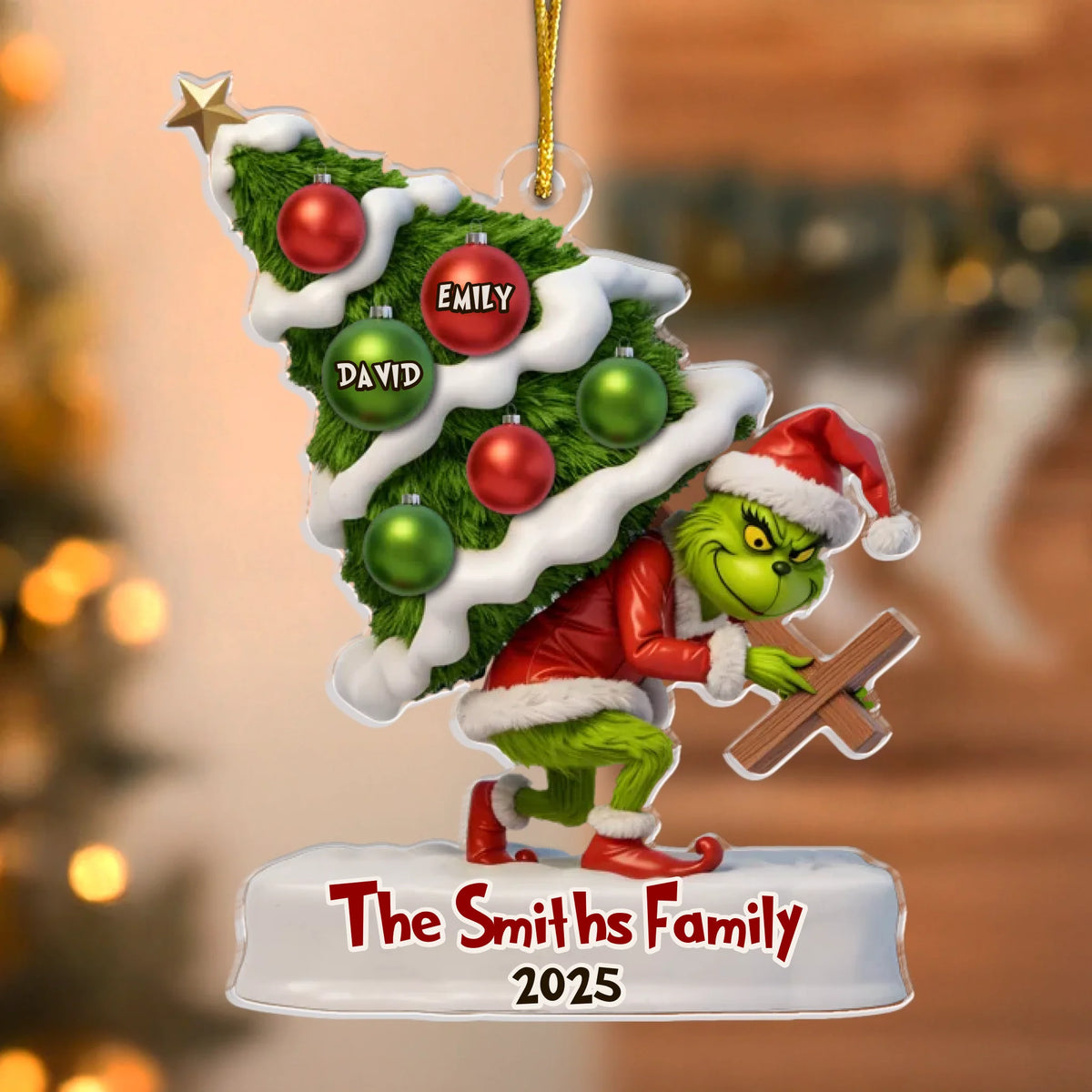 Custom Acrylic Ornament - Personalized Christmas Birthday Gifts For Mom, Dad, Brother, Sister, Kids - We Put The Fun In Dysfunctional