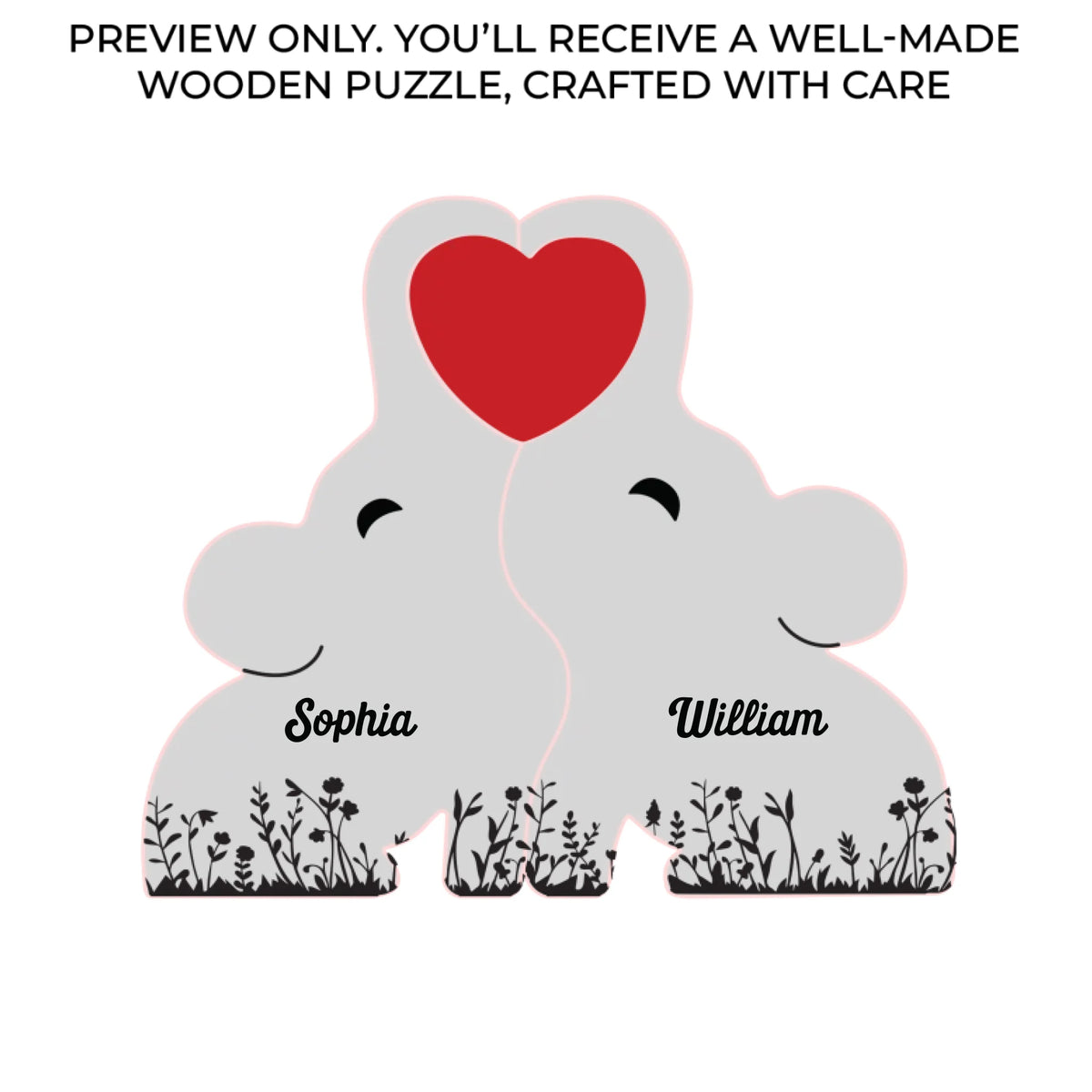 Family Is The Most Important Thing - Family Personalized Custom Elephant Shaped Wooden Art Puzzle - Wooden Pet Carvings, Wood Sculpture Table Ornaments, Carved Wood Decor - Gift For Family Members