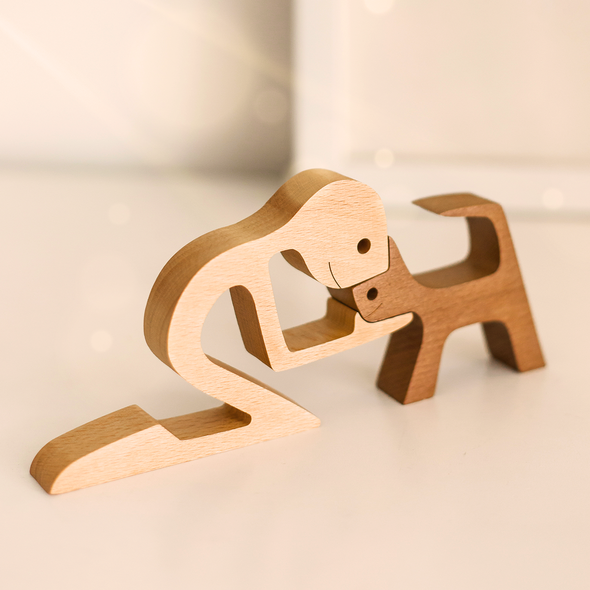 I Love You Meow And Furever - Gift For Pet Lovers - Wooden Pet Carvings, Wood Sculpture Table Ornaments, Carved Wood Decor