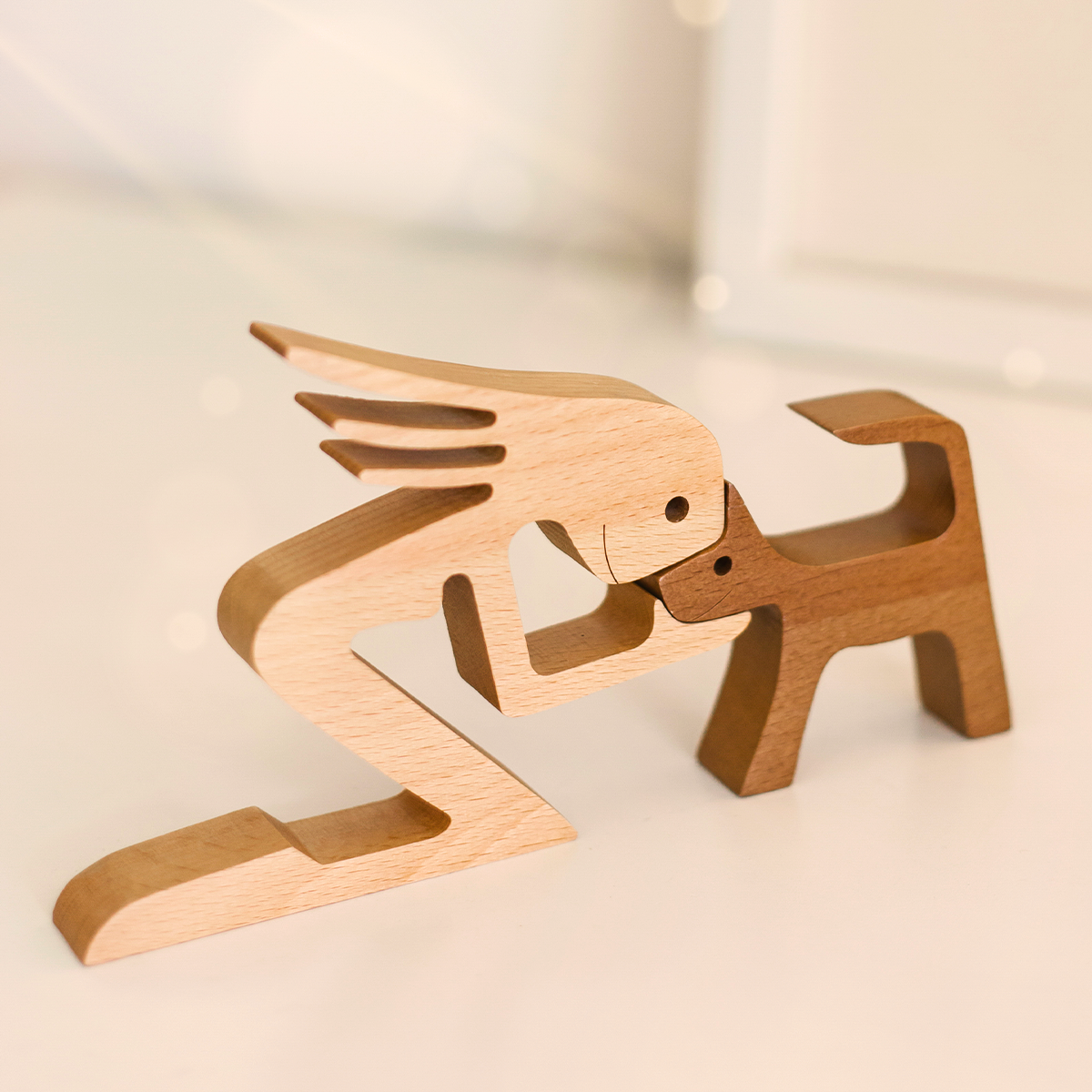 I Love You Meow And Furever - Gift For Pet Lovers - Wooden Pet Carvings, Wood Sculpture Table Ornaments, Carved Wood Decor